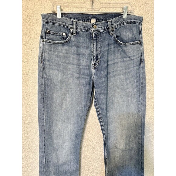 VTG Banana Republic Mens Jean 34X34 Straight Leg Blue Cotton Faded Pockets Denim - Picture 2 of 16